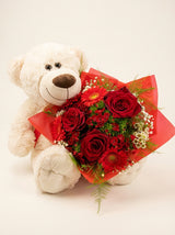 BEAR WITH A BOUQUET OF LOVE